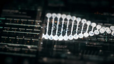 Futuristic User Interface DNA Head Up Display Screen Elements 库存影片 201734430