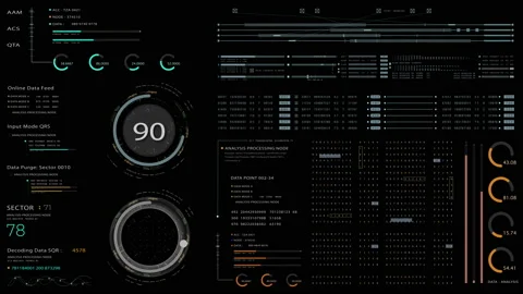 Futuristic User Interface Head Up Display Screen Elements Stock Footage 198643797