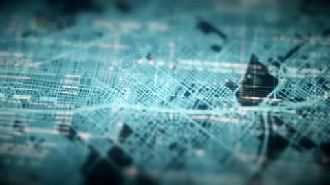 Futuristic User Interface Head Up Display Screen Elements digital map Stock Footage 201734286