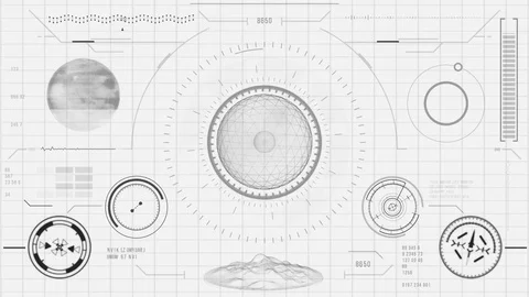 Futuristic user interface with HUD and infographic elements Stock Footage 84983816