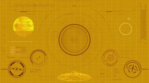 Futuristic user interface with HUD and infographic elements Stock Footage 84984184