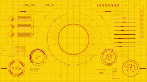 Futuristic user interface with HUD and infographic elements Stock Footage 84984190