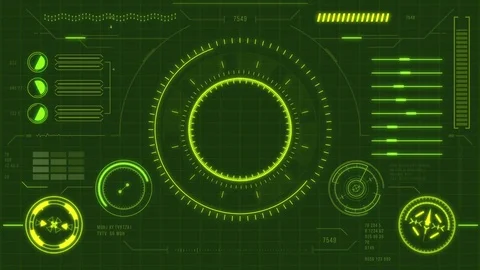 Futuristic user interface with HUD and infographic elements Stock Footage 84987562