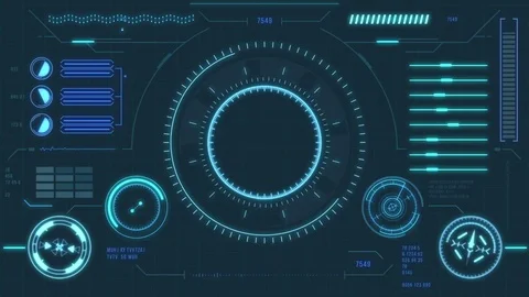 Futuristic user interface with HUD and infographic elements Stock-Footage 84992051
