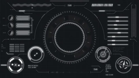 Futuristic user interface with HUD and infographic elements Stock Footage 84992106