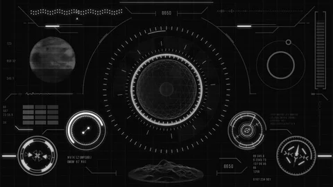 Futuristic user interface with HUD and infographic elements Stock Footage 85005410