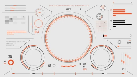 Futuristic user interface with HUD and infographic elements. Stock Footage 89646965