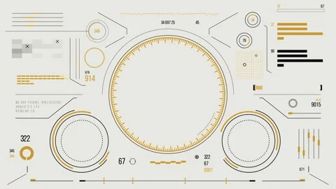 Futuristic user interface with HUD and infographic elements. Stock Footage 89647420