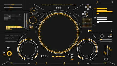 Futuristic user interface with HUD and infographic elements. Stock Footage 89647486