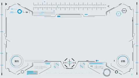 Futuristic user interface with HUD and infographic elements. Stock Footage 89647510