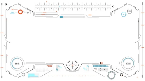 Futuristic user interface with HUD and infographic elements. Stock Footage 89647581