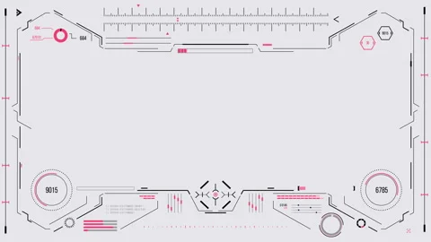 Futuristic user interface with HUD and infographic elements. Stock Footage 89647743