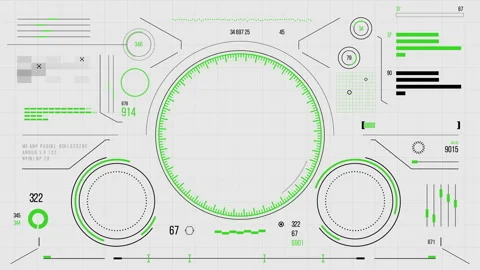 Futuristic user interface with HUD and infographic elements. Stock Footage 89648610