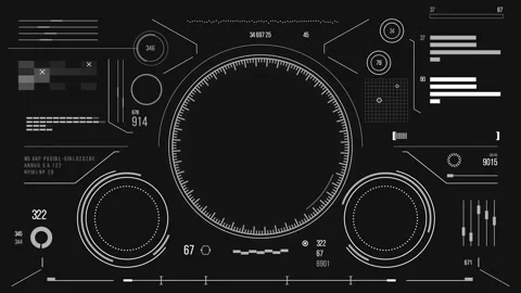 Futuristic user interface with HUD and infographic elements. Stock Footage 89648732
