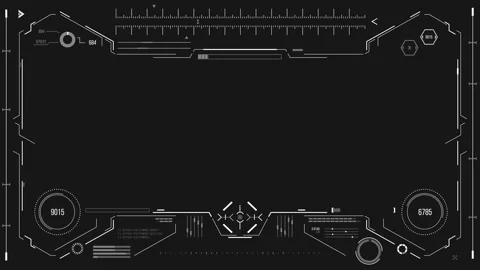 Futuristic user interface with HUD and infographic elements. Stock Footage 89649024