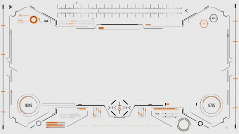Futuristic user interface with HUD and infographic elements. Stock Footage 89649077