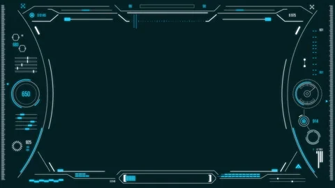 Futuristic user interface with HUD and infographic elements. Stock Footage 89774411