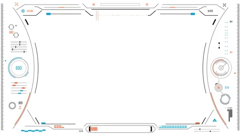 Futuristic user interface with HUD and infographic elements. Stock Footage 89774449