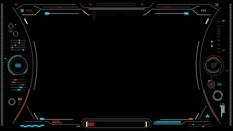 Futuristic user interface with HUD and infographic elements. Stock Footage 89774454