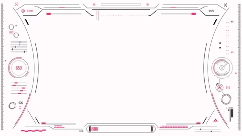Futuristic user interface with HUD and infographic elements. Stock Footage 89775777