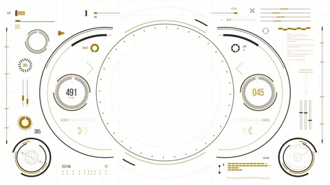 Futuristic user interface with HUD and infographic elements. Stock Footage 89943827