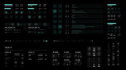 Futuristic User Interface Hud Gui Video and data processing Stock Footage 289061430