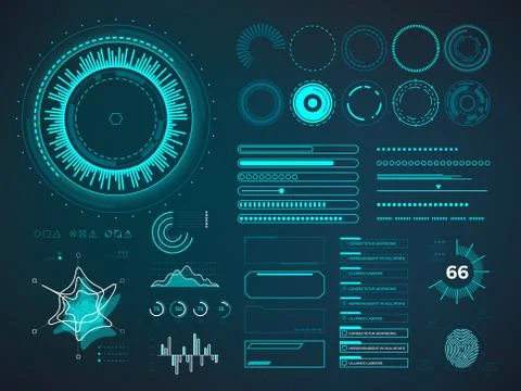 Futuristic user interface HUD. Infographic vector elements Stock Illustration