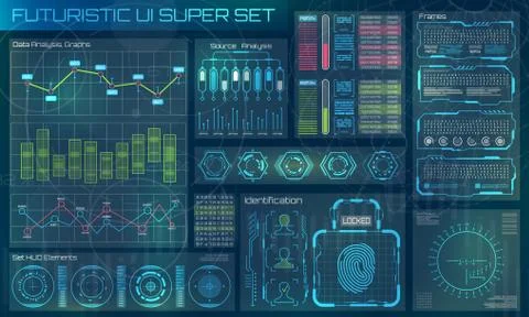 Futuristic User Interface. HUD Infographic Elements for Motion Design Stock Illustration