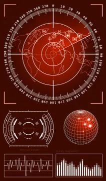 Futuristic user interface HUD tech elements for game creation or footage overlay Stock Illustration