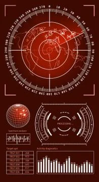 Futuristic user interface HUD tech elements for game creation or footage overlay Stock Illustration