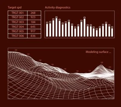 Futuristic user interface HUD tech elements for game creation or footage overlay 库存插图