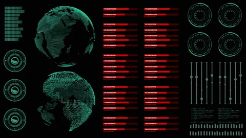 Futuristic user interface  HUD, Touch GUI Elements. Computer information disp Stock Footage 132785823