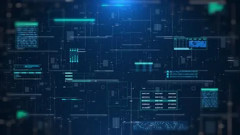 Futuristic user interface infographic with digital hologram information Stock Illustration