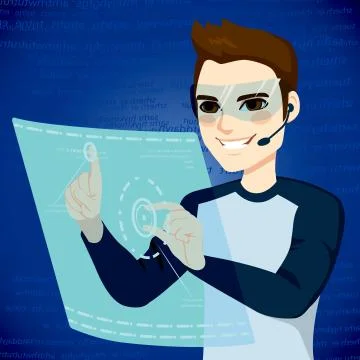 Futuristic User Interface Man Illustrazione stock