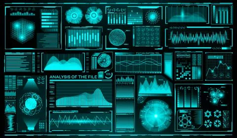 Futuristic user interface set. HUD. Future infographic elements 스톡 일러스트