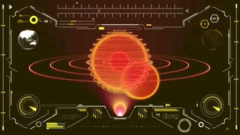 Futuristic user interface with space planet. HUD elements. Stock Footage 126963120