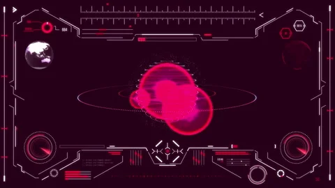 Futuristic user interface with space planet. HUD elements. Stock Footage 126964809