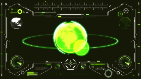 Futuristic user interface with space planet. HUD elements. Stock Footage 126964964