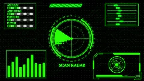 Futuristic User Interface Technological Background radar screen with target.. Stock Illustration
