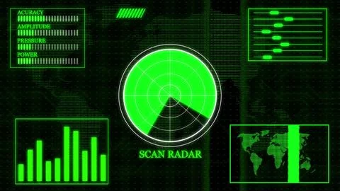 Futuristic User Interface Technological Background radar screen with target.. Stock Illustration