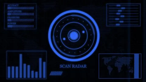 Futuristic User Interface Technological Background radar screen with target.. Stock Illustration