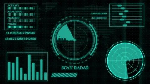 Futuristic User Interface Technological Background radar screen with target.. Illustrazione stock