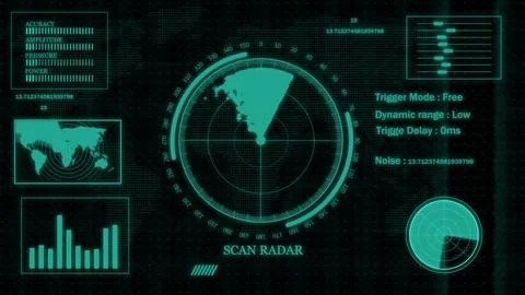 Futuristic User Interface Technological Background radar screen with target.. イラスト素材