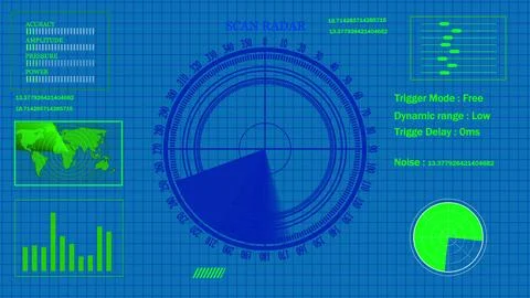 Futuristic User Interface Technological Background radar screen with target.. 스톡 일러스트