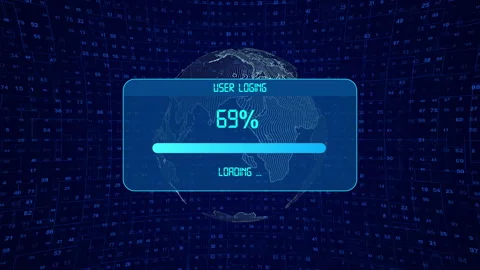 Futuristic User Login Security Form with Password Protection Alert Stock Footage 339379851