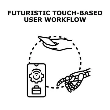 Futuristic user workflow developing digital business solutions Stockillustratie