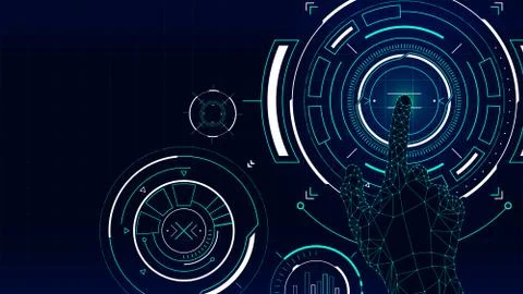 Futuristic vector background, hud technology touch screen interface Stock Illustration