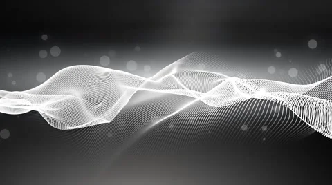 Futuristic vector cloud abstract black and white background Stock Footage 57979959