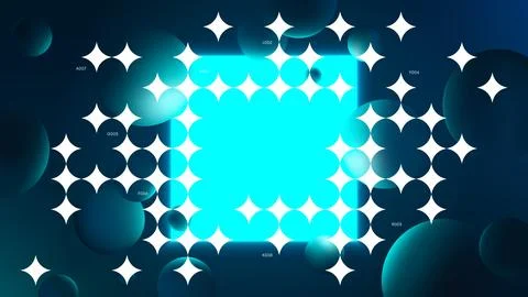 Futuristic vector gradient with glowing blue square on dark background, neo.. Stock Illustration