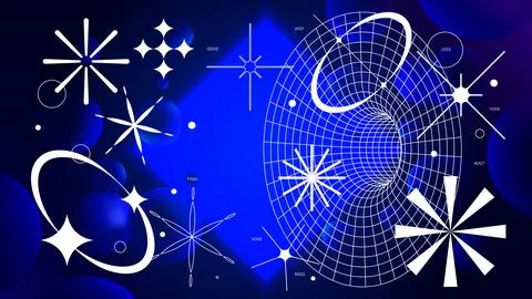 Futuristic vector gradient with glowing ultramarine square on dark backgrou.. Stockillustratie